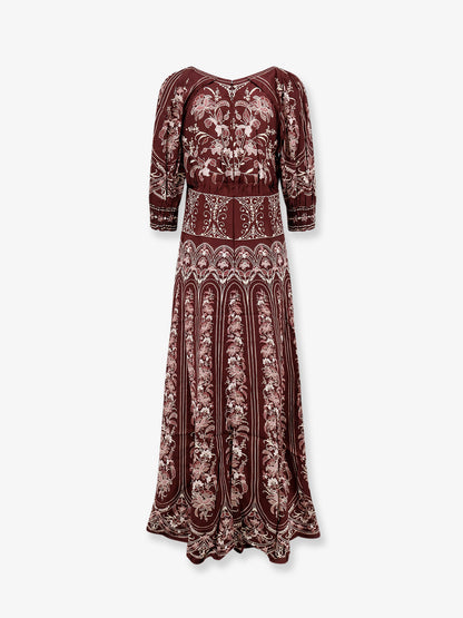 Liz Lenzing™ Ecovero™ burgundy viscose maxi dress thumbnail
