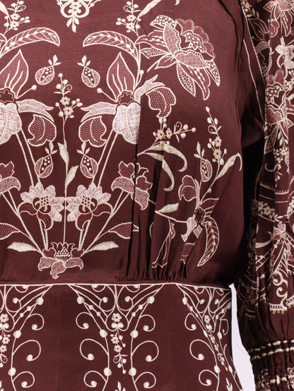 Liz Lenzing™ Ecovero™ burgundy viscose maxi dress thumbnail