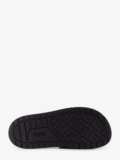 Low leather sandals with FF jacquard insert thumbnail