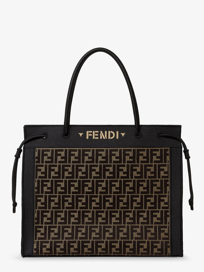 Borsa Magic Shopper in tessuto FF con logo ricamato frontale thumbnail
