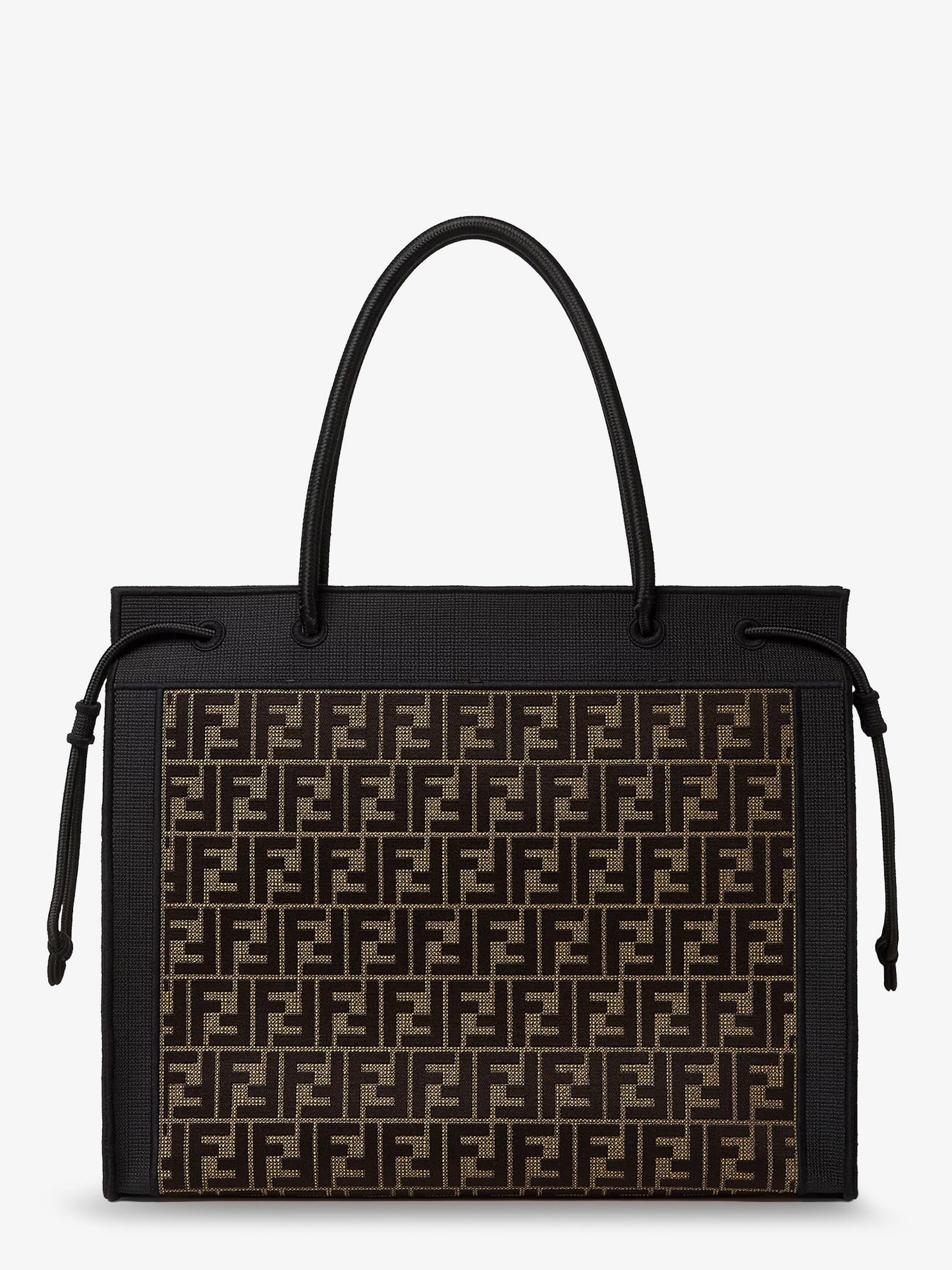 Borsa Magic Shopper in tessuto FF con logo ricamato frontale