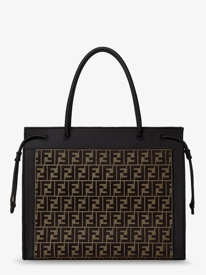 Borsa Magic Shopper in tessuto FF con logo ricamato frontale thumbnail