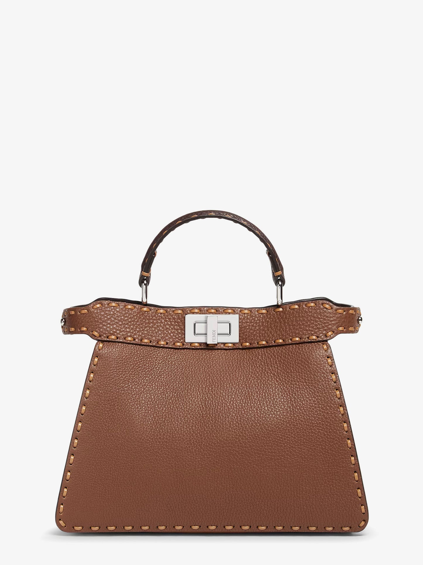 Borsa a tracolla Peekaboo IseeU Small in pelle con macro impunture Selleria