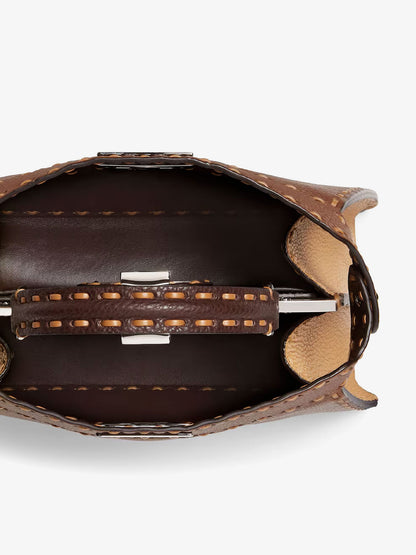 Borsa a tracolla Peekaboo IseeU Small in pelle con macro impunture Selleria thumbnail