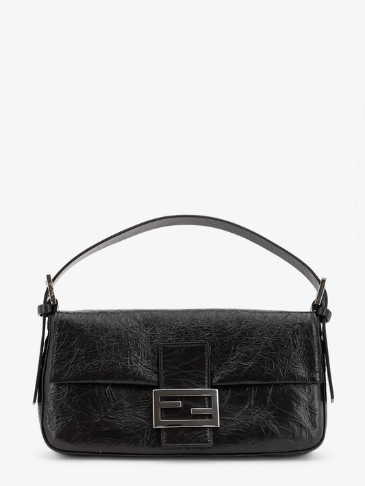 Baguette vintage-effect leather shoulder bag