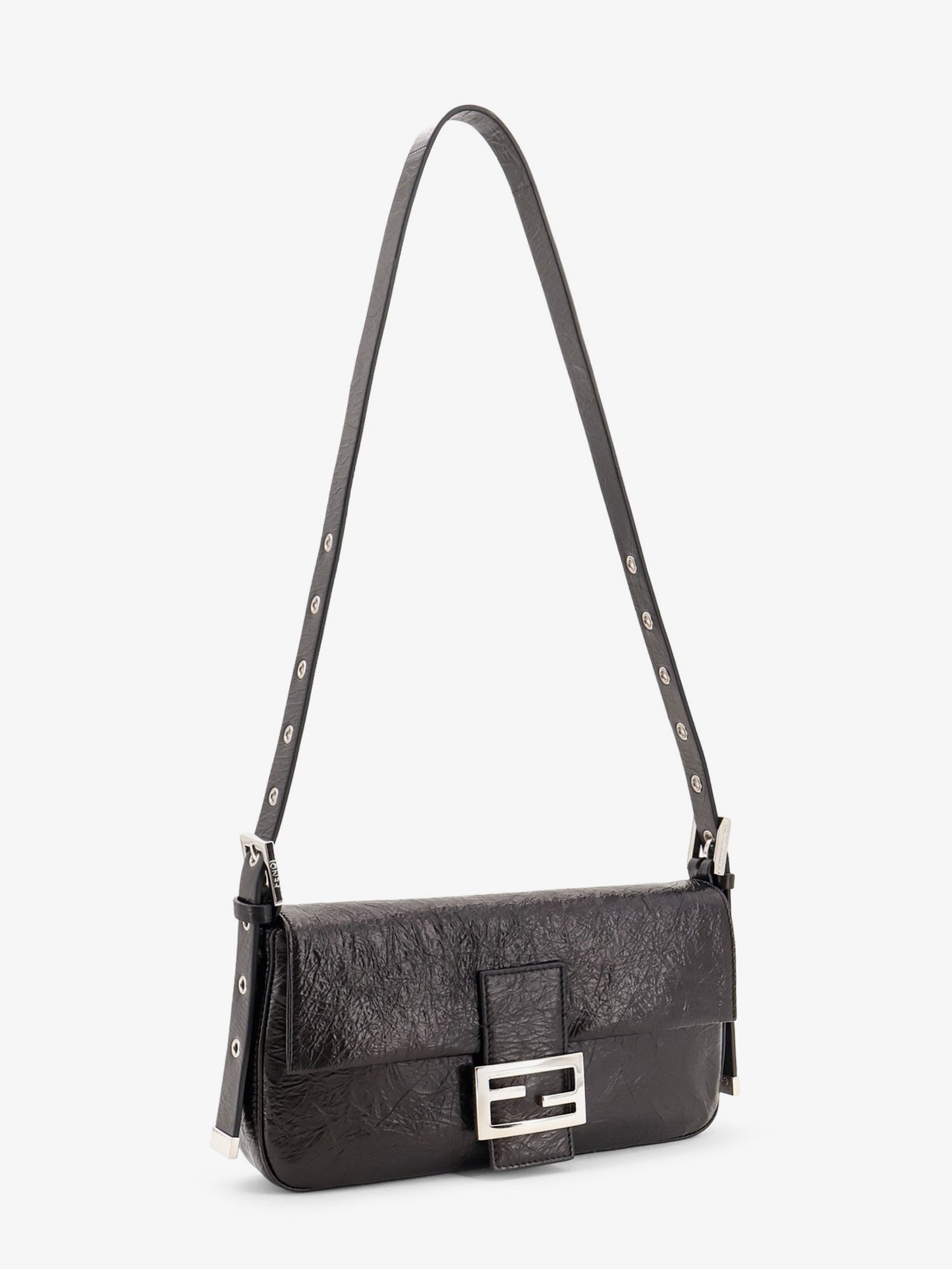 Baguette vintage-effect leather shoulder bag
