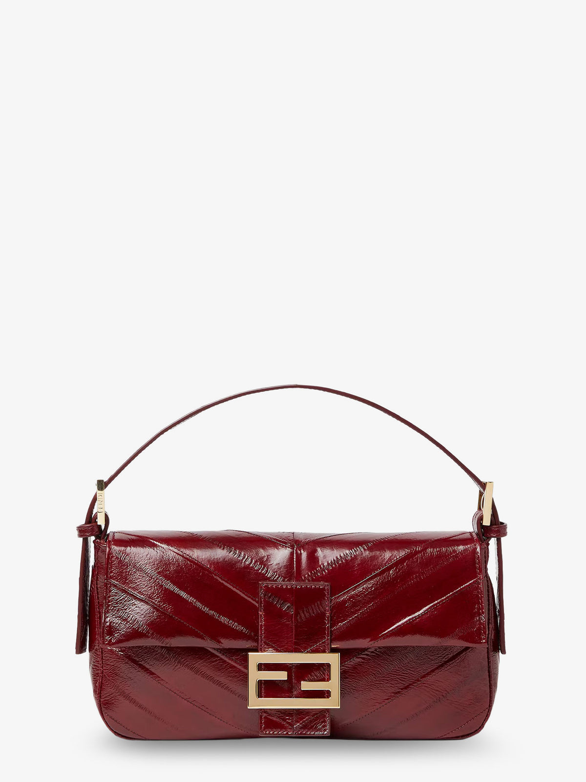 Borsa a spalla Baguette 26424 con intarsi a forma di missina