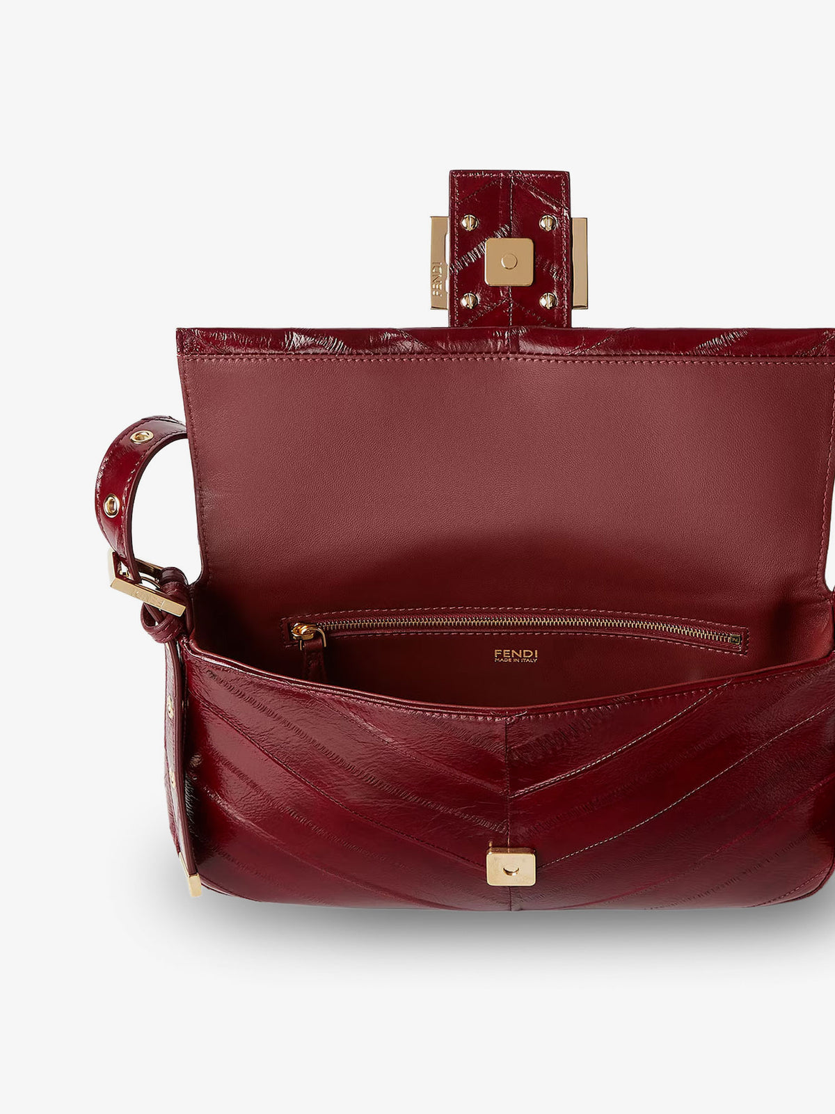 Borsa a spalla Baguette 26424 con intarsi a forma di missina