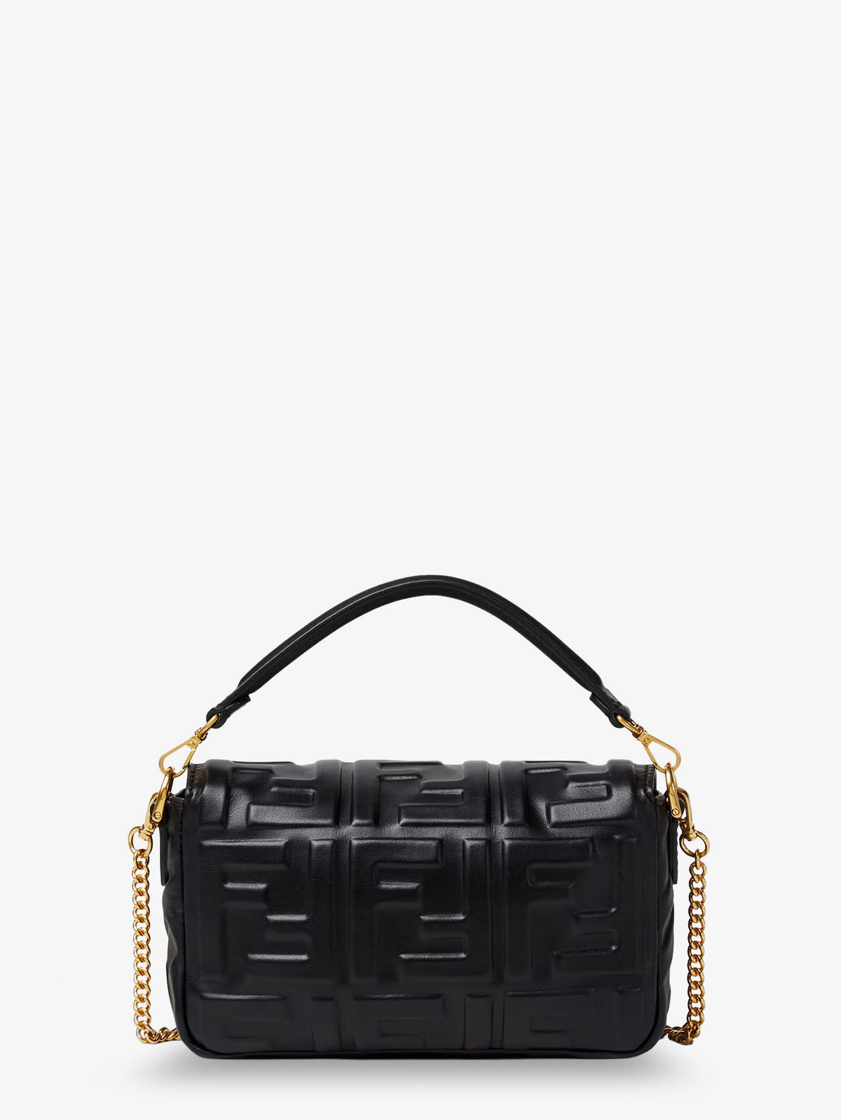 Baguette Mini leather shoulder bag with embossed FF pattern