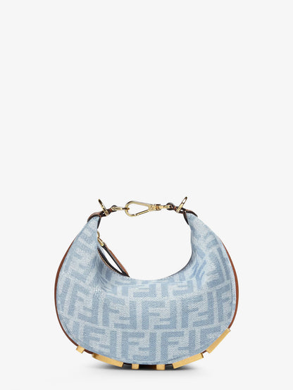 Fendigraphy Mini denim handbag with all-over FF logo thumbnail
