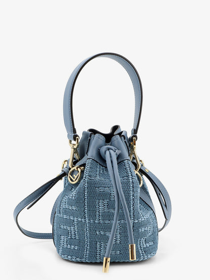 Mon Tresor raffia shoulder bag with FF embroidery thumbnail
