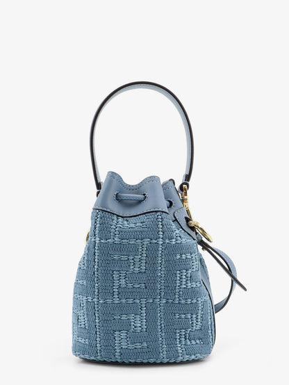 Mon Tresor raffia shoulder bag with FF embroidery thumbnail