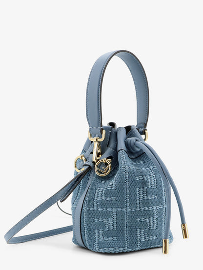 Mon Tresor raffia shoulder bag with FF embroidery thumbnail