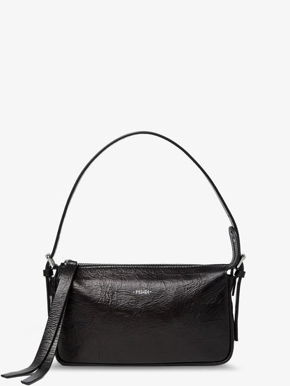 Zip Top Small vintage-effect leather shoulder bag thumbnail