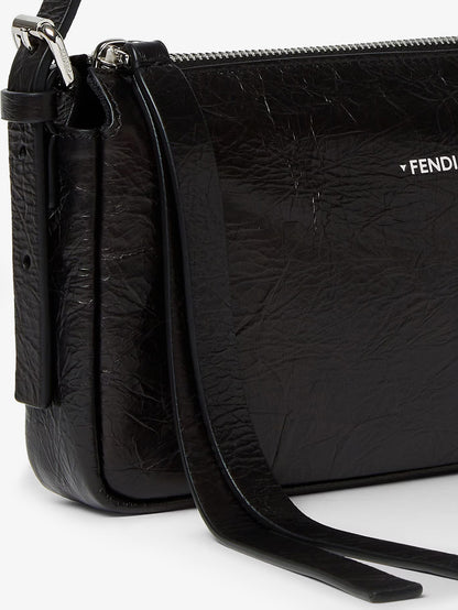 Zip Top Small vintage-effect leather shoulder bag thumbnail