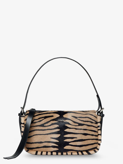 Zip Top Small shoulder bag in tiger-print pony skin thumbnail