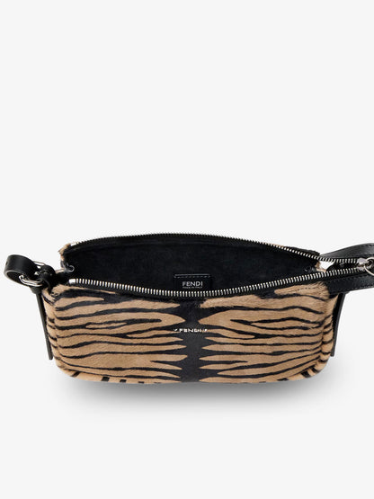 Zip Top Small shoulder bag in tiger-print pony skin thumbnail