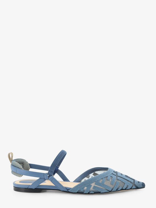 Colibrì Lite flat mesh slingback with FF embroidery