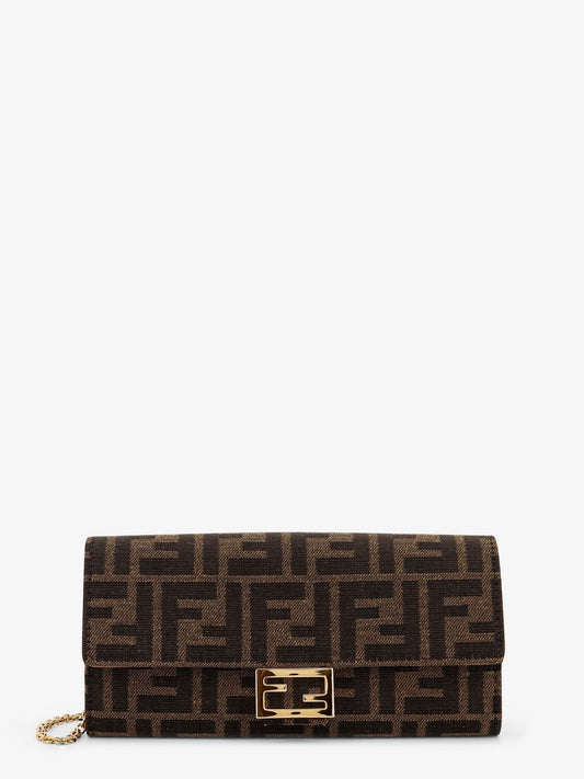 Continental With Chain Baguette FF jacquard fabric crossbody bag