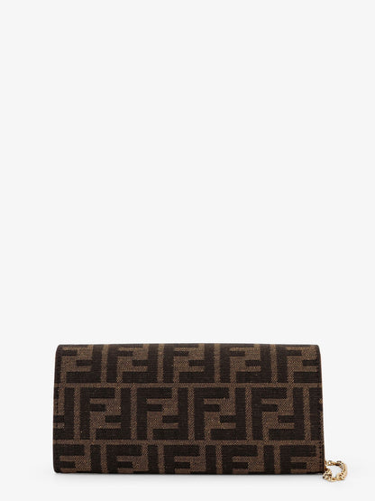 Borsa a tracolla Continental With Chain Baguette in tessuto jacquard FF thumbnail