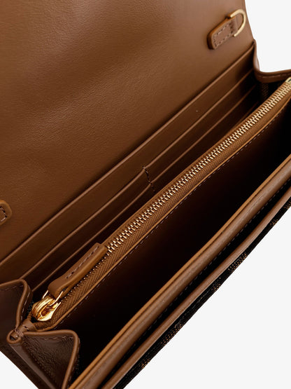 Borsa a tracolla Continental With Chain Baguette in tessuto jacquard FF thumbnail