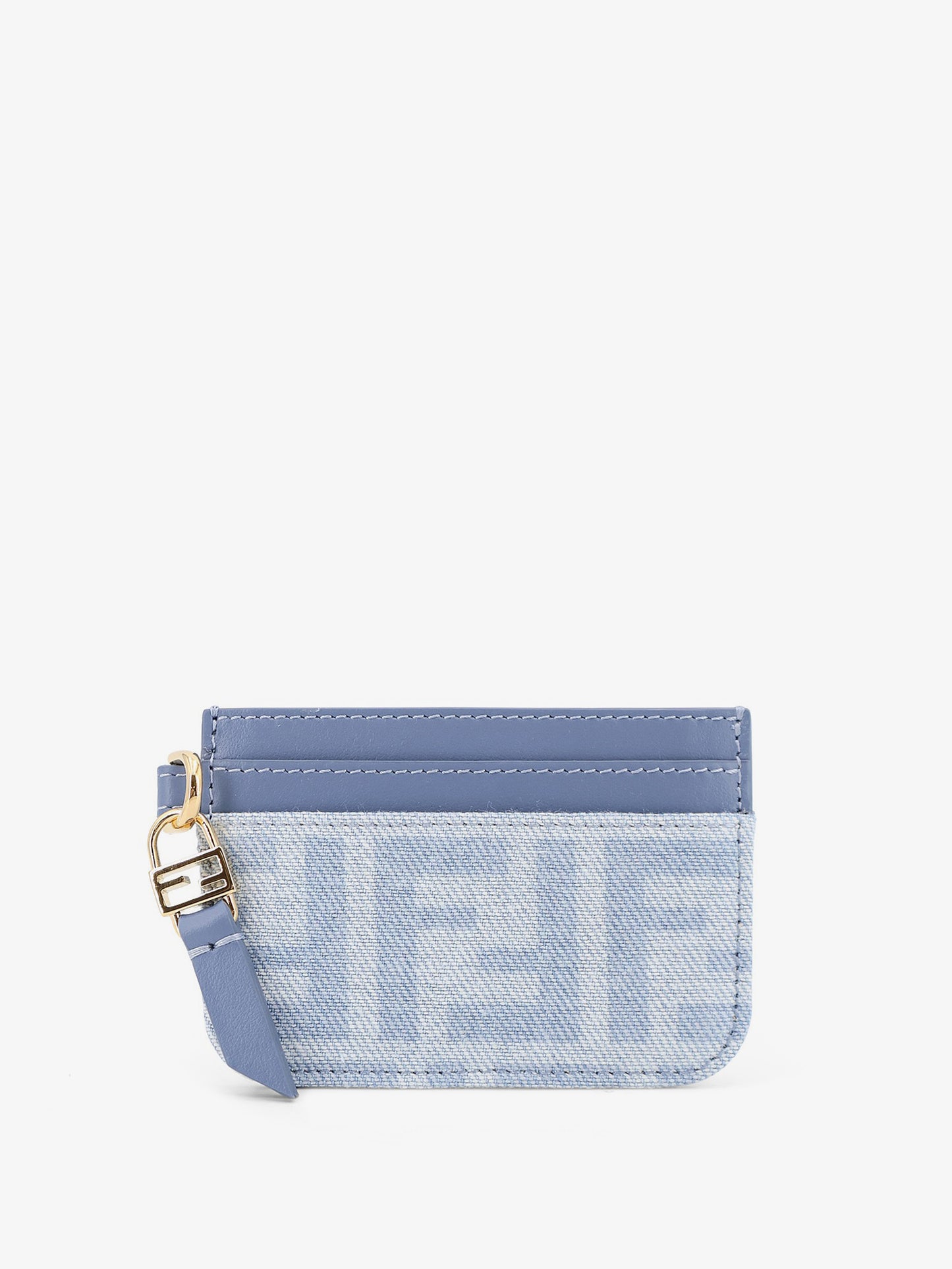 Denim Baguette Card Holder with FF Motif