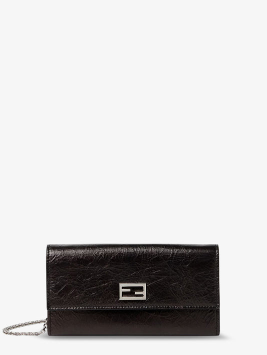 Continental crackled leather wallet