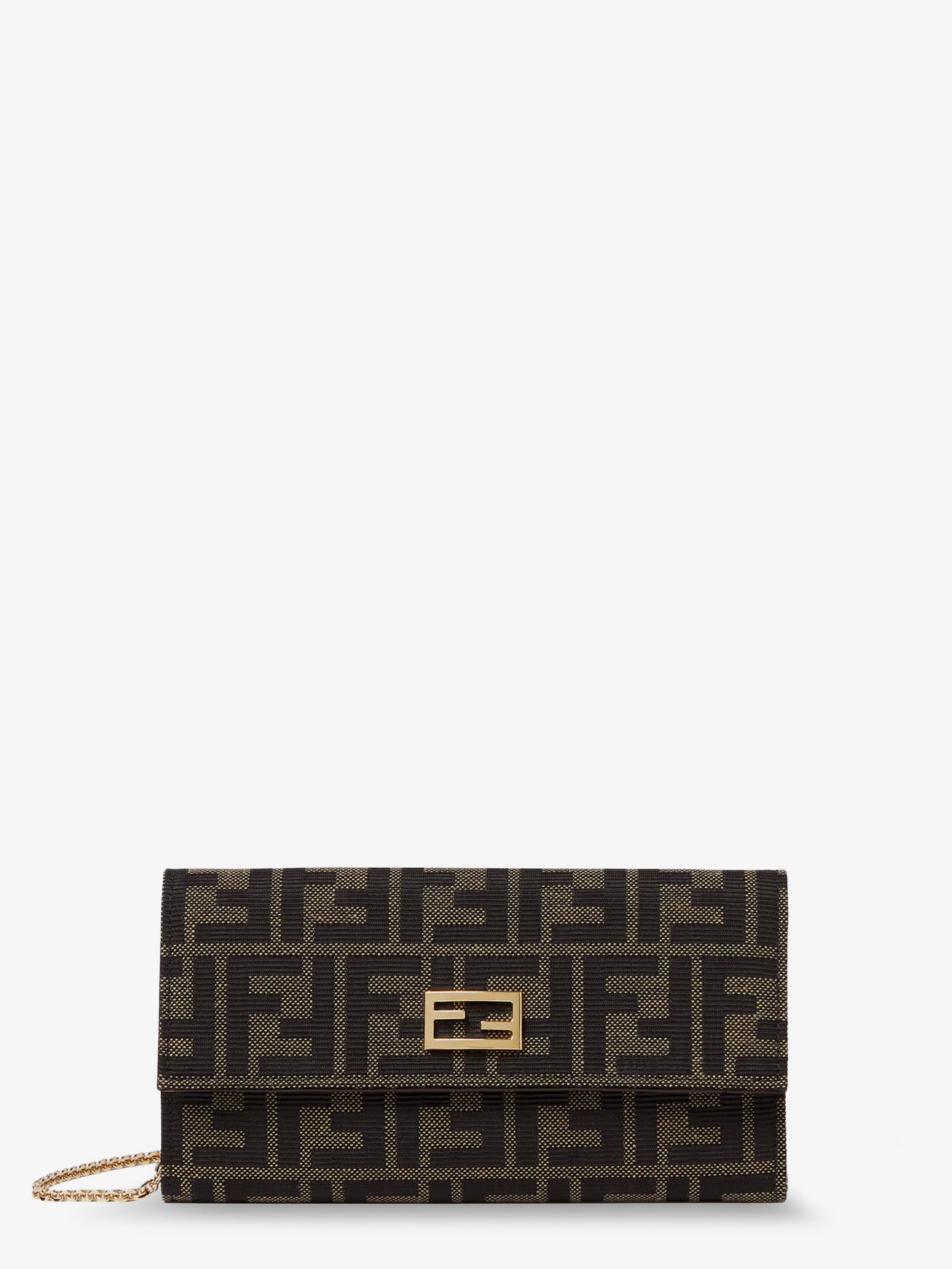 FF Zucca Fabric Continental Wallet with Chain Tube