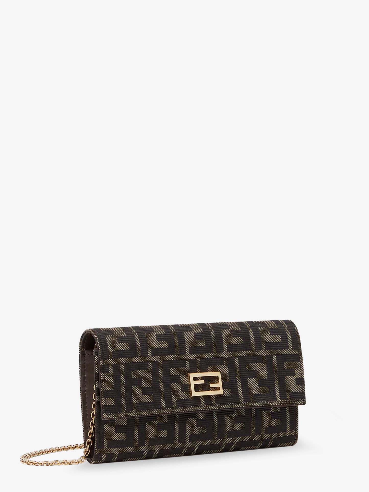 FF Zucca Fabric Continental Wallet with Chain Tube