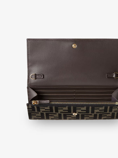FF Zucca Fabric Continental Wallet with Chain Tube thumbnail