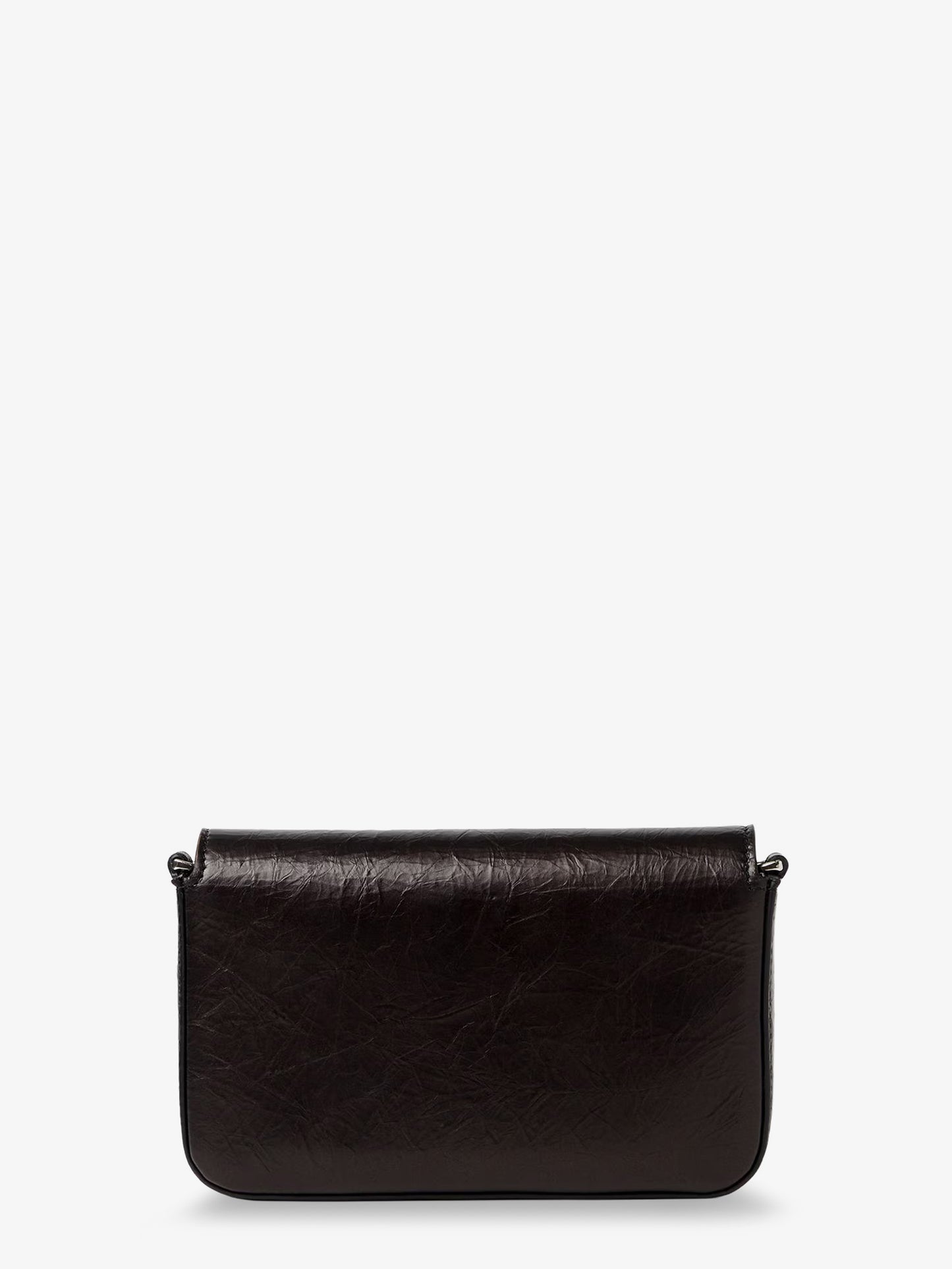Crackled Leather Wallet on Chain Tube crossbody bag