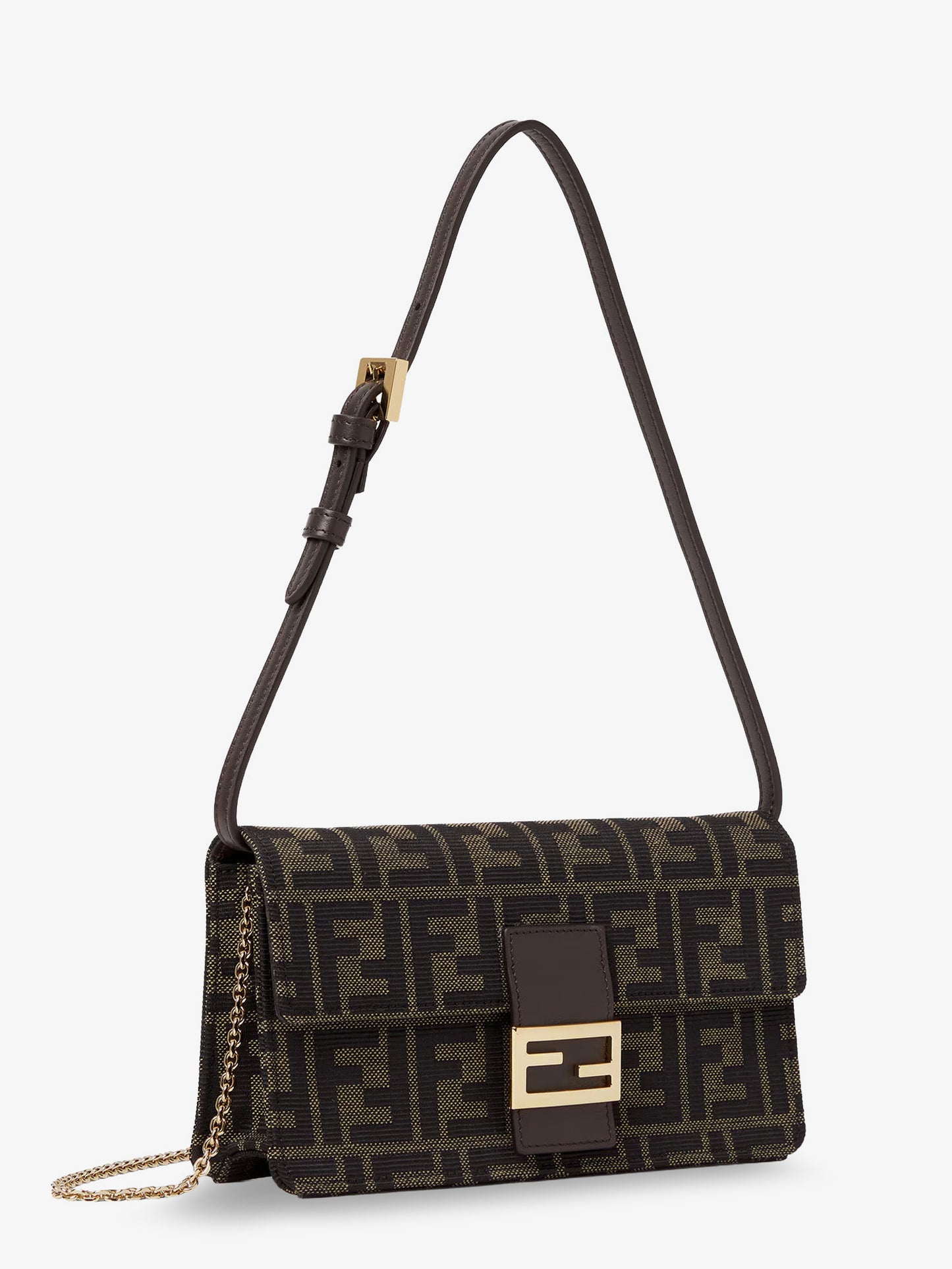 Borsa a tracolla Wallet on Chain Tube in tessuto FF Zucca 
