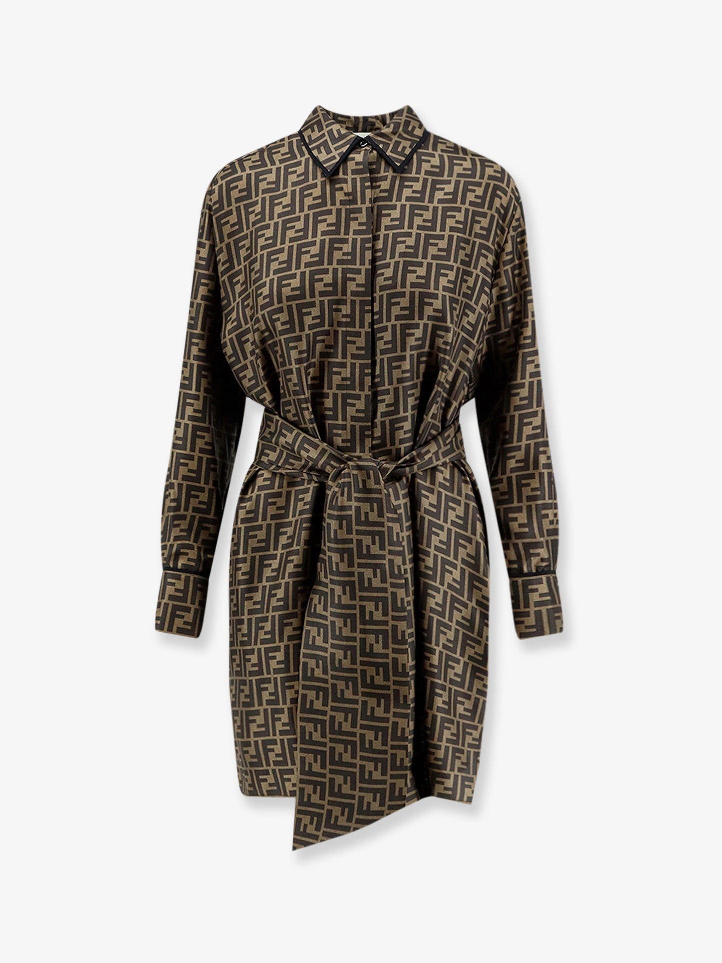 Silk dress with all-over FF motif