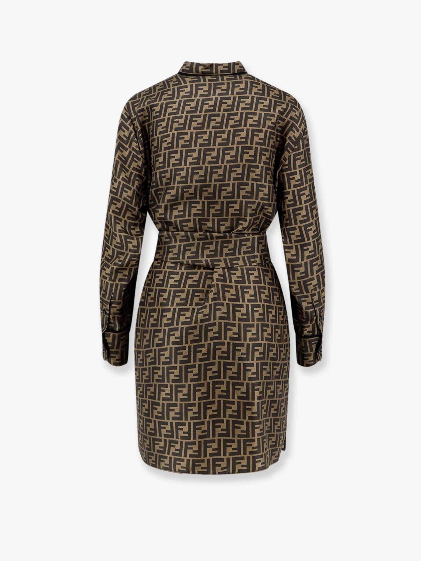 Silk dress with all-over FF motif