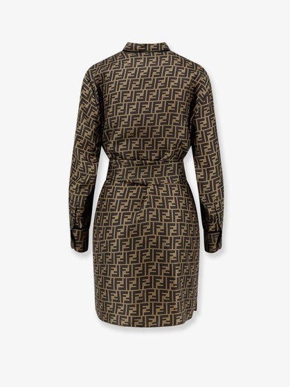 Silk dress with all-over FF motif thumbnail