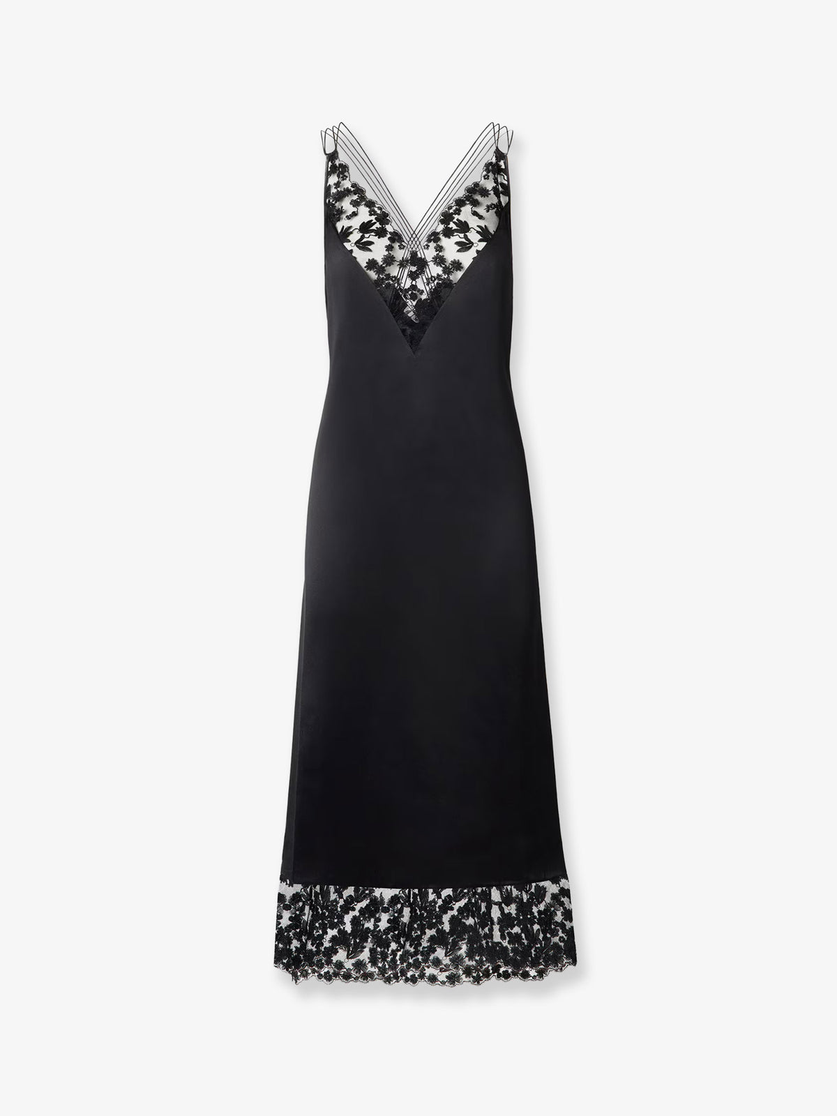 Silk and Millefiori lace Midi Dress