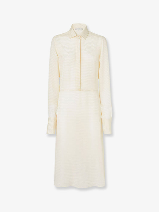 Silk jacquard Chemisier dress