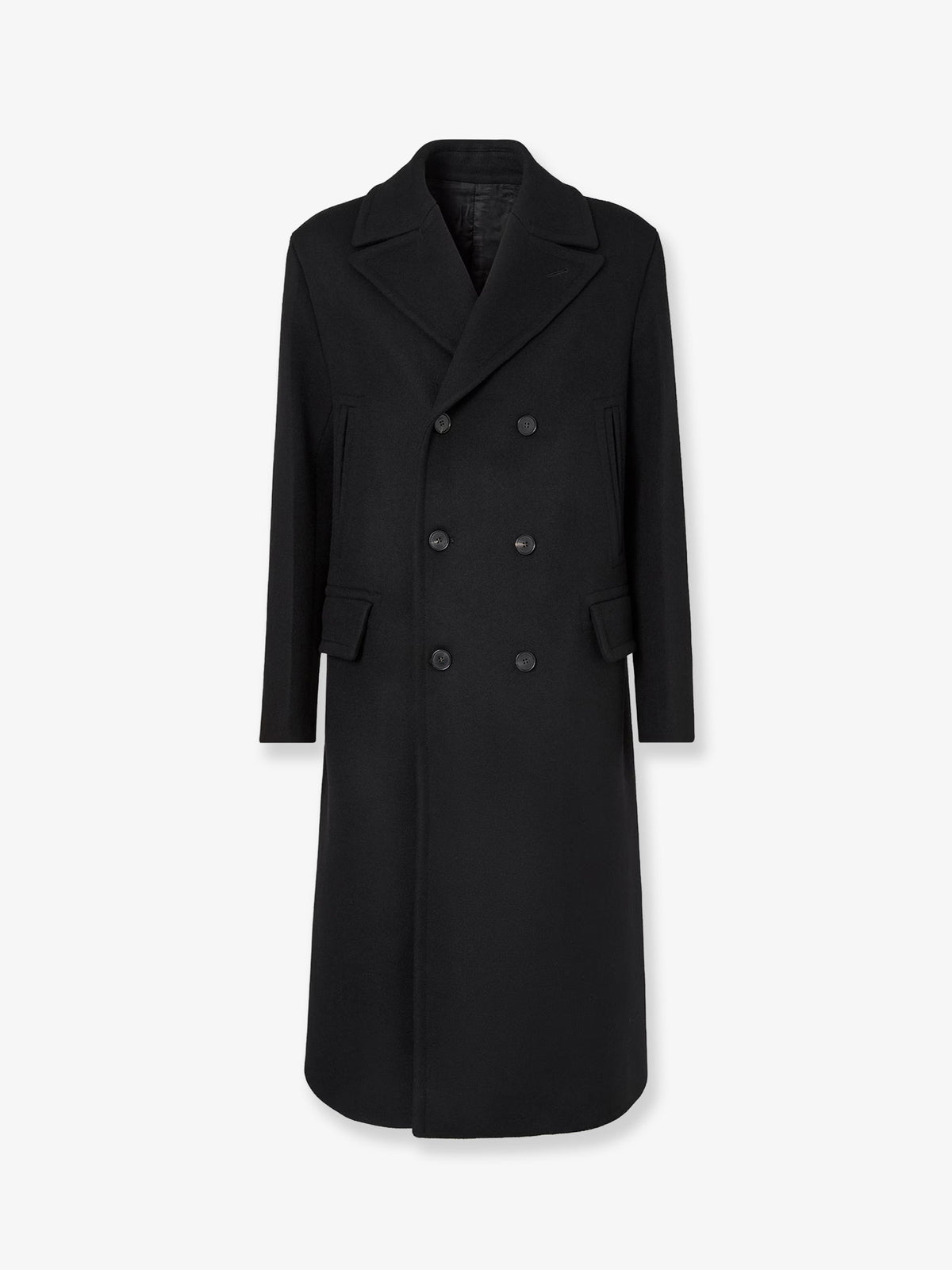 Cappotto doppiopetto in misto lana e angora
