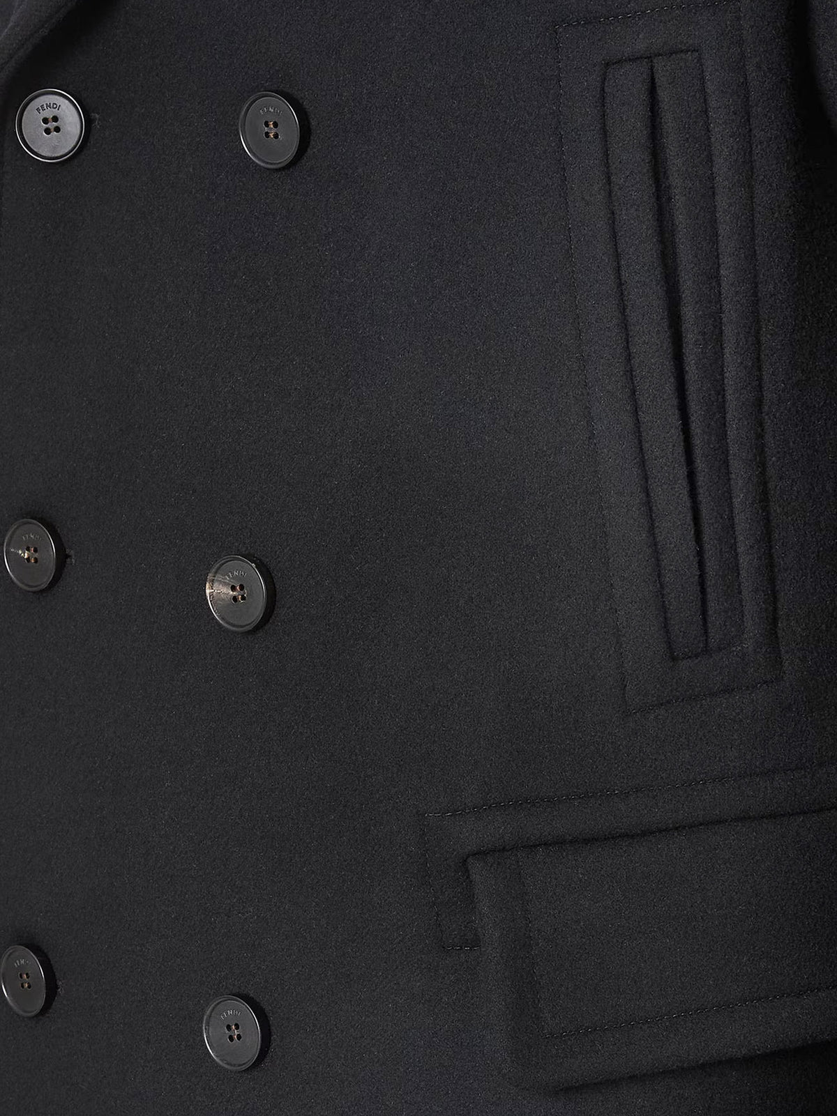 Cappotto doppiopetto in misto lana e angora