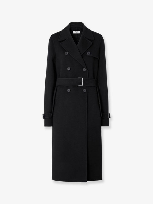 Cappotto midi in lana vergine FF Zucca