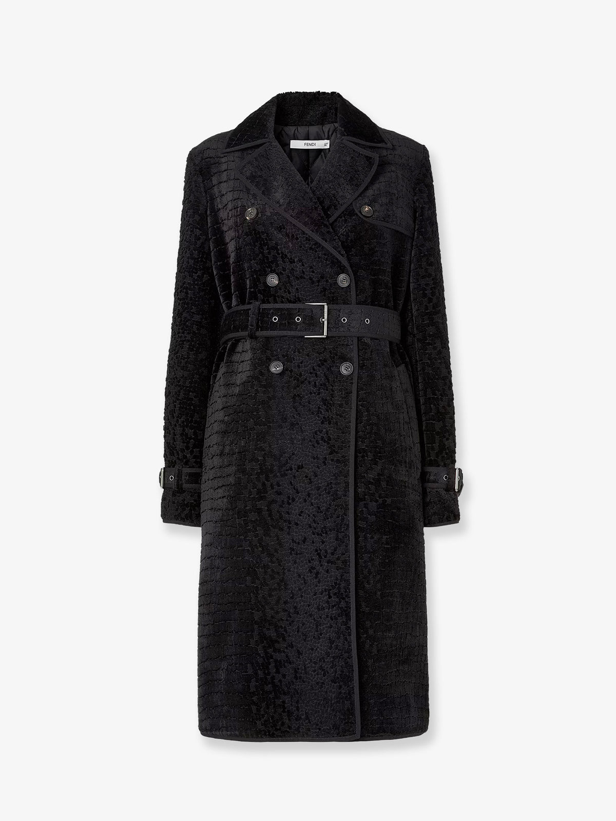 Cappotto in velluto jacquard con motivo animalier