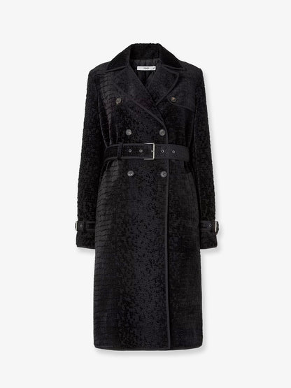 Cappotto in velluto jacquard con motivo animalier thumbnail