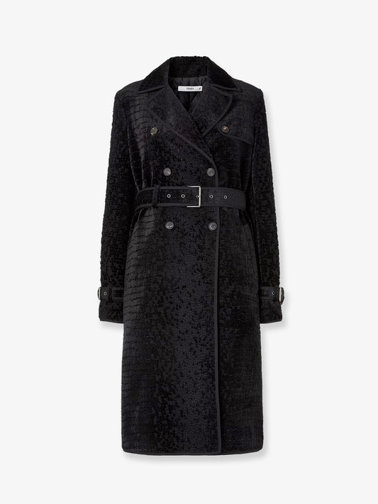 Jacquard velvet coat with aniaml print