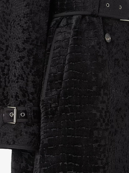 Cappotto in velluto jacquard con motivo animalier thumbnail