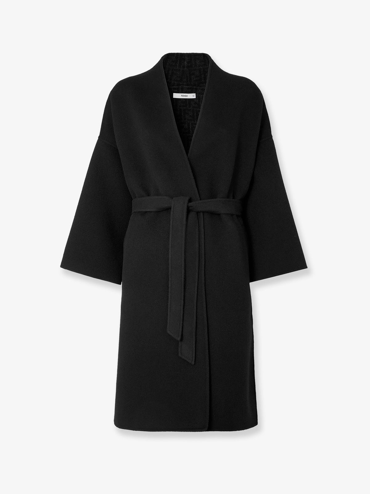 Cappotto midi in lana FF Zucca nero