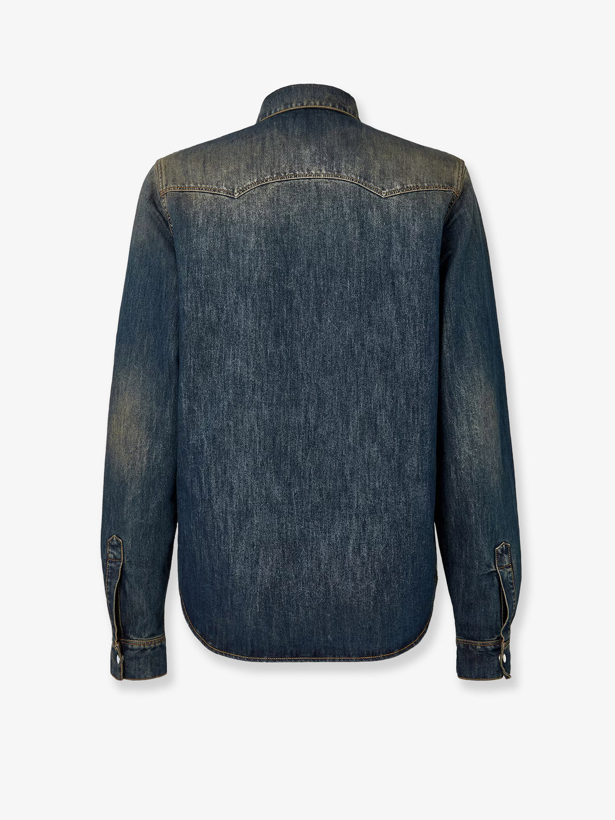 Cotton blend denim jacket with washed-out effect