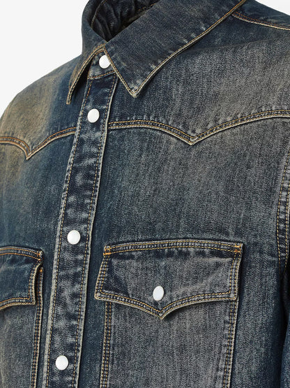 Cotton blend denim jacket with washed-out effect thumbnail