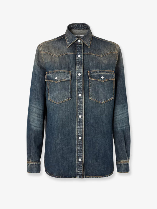 Washed-out denim shirt