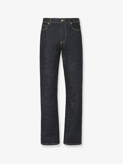 Jeans lunghi cinque tasche blu navy thumbnail