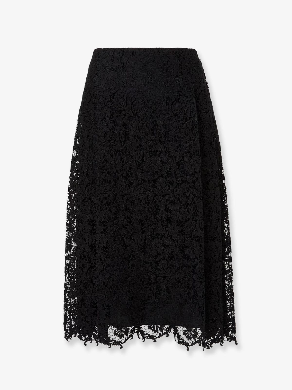 Black macramé lace skirt